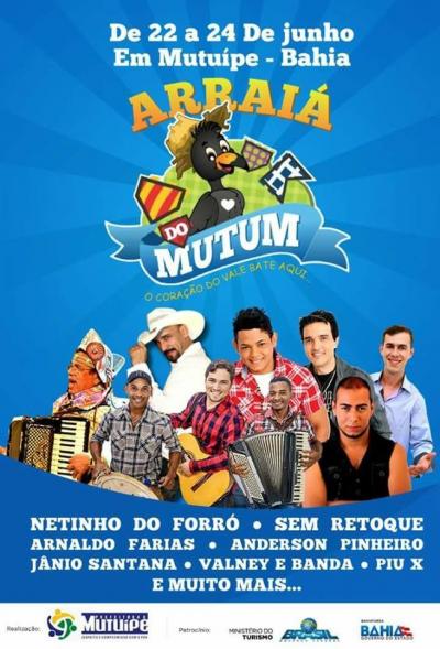 Prefeitura de Mutuípe anuncia bandas do Arraiá do Mutum